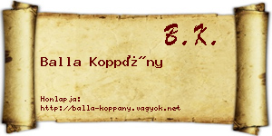 Balla Koppány névjegykártya