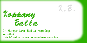 koppany balla business card